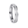 Bague fine 2mm en acier inoxydable argenté avec centre sablé et bords polis - US 6 / 4mm / Argenté