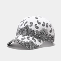 White paisley pattern baseball cap with a curved brim in a street hip-hop style - M(56-58cm) / White