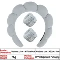 Light grey puffy cloud headband and matching wristbands set for face washing - 3-Piece Headband and Wristbands Set (8#) / Light Gray