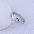 Ausgefallener offener Ring aus Edelstahl in Silber mit kreativem Geste-Design - Mittelfinger-Gesten-Stil / Stahlfarbe
