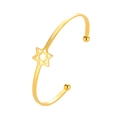 Adjustable golden bangle bracelet featuring a hollow hexagram star design for women - Hexagram / Gold