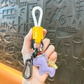 Portachiavi in corda intrecciata di pelle fortunata simpatico ciondolo per chiavi auto. - Viola