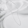 Detailed view of silver S925 sterling silver O-chain on elegant white silk fabric - Silver Cross Chain (45CM)
