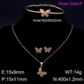 Elegante set di gioielli a farfalla in oro rosa con collana, bracciale e orecchini - Oro Rosa Collana+Orecchini+Bracciale