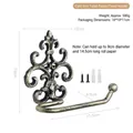 Antique bronze cast iron towel ring with fleur-de-lis relief for bathroom decor - 8449 Paper Towel Holder / Bronze Gold