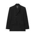 Chaqueta americana negra de manga larga con cuello de solapa y botones en un estilo entallado - XS / Tops