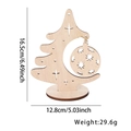 Albero di Natale in legno fai-da-te traforato con luna e stella di 16,5x12,8cm - Ornamento Pendente Palla di Natale B