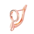 Macro shot of rose gold plated earring clasp with circular setting and small hanging loop - Rose Gold Round Base (Style 3)