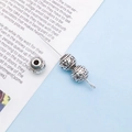 Vintage silver heart embossed alloy spacer beads for DIY jewelry and bracelet making - Heart Scrolling Pattern Relief Bead (16465) / 1 Piece (7x8mm) / Antique Silver