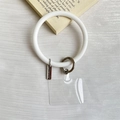 Cinturino da polso in silicone bianco per telefono con fibbia in metallo e inserto in PVC - Bianco