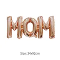 Rose gold foil balloons spelling MOM for Mother's Day party decor, 34x92cm size - Rose Gold Linked MOM