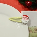 Cute Christmas hair clip featuring a 3D Santa Claus design on a metal BB clip base - Beige Santa Claus Hair Clip