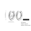 Silver titanium steel hoop earrings with 22mm diameter and 4mm thickness dimensions - 4.0*14mm / Steel