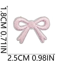 Pink bow embroidered patch for DIY crafts with 2.5cm width and dense 3D stitching - Pink Bow Knot Shape (12号)