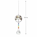 Colorful tree of life crystal suncatcher with chakra beads and faceted prism ball - Seven-colored Tree