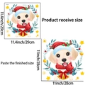 Detail view of Christmas puppy wall sticker dimensions showing 29x29cm receive size - Christmas Golden Retriever