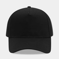 Classic minimalist black cotton twill trucker baseball cap with curved brim for outdoors - Black