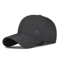 Dunkelgraue Baseballkappe für Herren mit strukturiertem Stoff und M-Metalllogo - Verstellbar / Grau