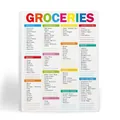 Minimalist white grocery list notepad with colorful sections and checkboxes for shopping - Grocery Category List Style (CP16)