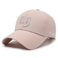 Rosa schnelltrocknende Baseballkappe mit NY-Stickerei und Laser-Belüftung - Rosa
