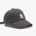 Dunkelgraue Baumwoll-Baseballkappe mit weißem Buchstaben R aus Bouclé-Stickerei - Verstellbar / Dunkelgrau