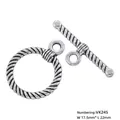 Close-up of vintage gold-plated toggle clasp with twisted texture for jewelry DIY - VK245 Silver