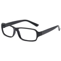 Classic black full-rim rectangular glasses frame in lightweight material for daily wear - Matte Black (No Lenses)