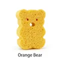 Éponge de bain bébé en pulpe de bois orange en forme d'ours pour peau délicate - Ours Orange