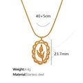 Gouden roestvrijstalen ketting met tulpvormige holle hanger verguld met 18k goud - Holle Tulp Stijl (XL157 Gouden Halsketting)