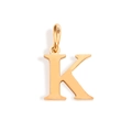 Polished gold initial K letter pendant for DIY necklace and personalized jewelry - Letter K (Rose Gold)