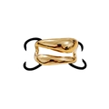 Minimalistische goldene Punk-Metall-Haarklammer mit poliertem geometrischem Design - Gold Glänzend Doppelband