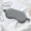 Elegant grey faux silk sleep mask with elastic headband and smooth satin texture - Business Grey Eye Mask