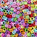 Colorful acrylic alphabet cube beads for kids DIY jewelry making and early education - 6x6mm Colorful With Black Letters (100pcs)
