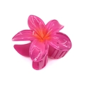 Roze frangipani bloem haarklem met een doorschijnende acryl afwerking in kleur - Kleurrijke Bloemklem [Donkerroze]