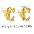 Detailed view of flower ear cuff dimensions 1.5cm by 1.1cm in gold finish brass - Elegant Flower KE0912
