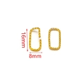 Golden rectangular twisted rope design jewelry link with 16mm height and 8mm width - Rectangle / Gold