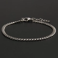 Poliertes silbernes Gliederketten-Armband aus Edelstahl mit Karabinerverschluss und Verlängerung - Stahlfarbe 3.5mm Breite 18+5cm Länge