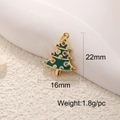 Vista macro del colgante de árbol de Navidad 22mm con esmalte y medidas - Árbol de Navidad