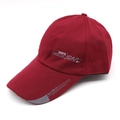 Sporty wine red baseball cap with white fashion text and curved peak sun protection - Adjustable / Full Fabric Wine Red Cap