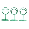 Three green spiral metal card holders for photos or table numbers with a stable base - Set of 3 / Green