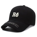 Casquette de baseball noire classique avec broderie bouclée 3D et lettrage sur le bord - Réglable / Noir