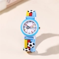 Orologio al quarzo per bambini con motivo calcio e numeri colorati su quadrante - Celeste