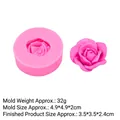 Pink 3D rose silicone mold for gypsum with mold and finished product size specifications - 2#B1155 Pink