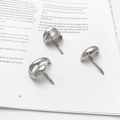 Minimalist silver geometric metal hair hooks with a high-polish mirror finish in a set - Wave Style (Beige Dark Red And Black) / Silver