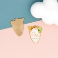 Ciondolo a forma di gatto crepe in metallo con smalto colorato e trama dorata sul retro - 24 Rotolo di Frutta