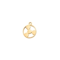 Polished golden stainless steel circular pendant with internal rounded geometric design - Geometric Circle / Gold