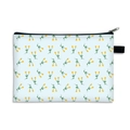 Hellblaue Kosmetiktasche mit gelben Tulpen, grünen Blättern und schwarzem Reißverschluss - 05-Hellblau Gelbe Tulpe
