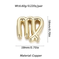 Dettaglio orecchini segno zodiacale Vergine placcati oro 18mm con specifiche tecniche - Vergine (Simbolico)