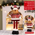 Extendable Christmas reindeer plush toy with adjustable legs from 45cm to 60cm height - Striped Medium 60CM Telescopic Reindeer