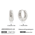 Orecchini a cerchio cicciotti in acciaio inossidabile argento, impermeabili e ipoallergenici - Orecchini a cerchio (JDE0305014-S-14) / 14mm / Argento